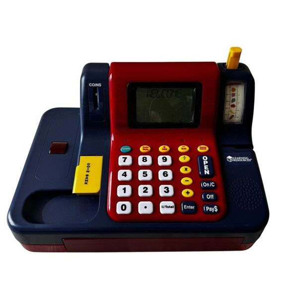 Learning Resources Pretend & Play Teaching Cash Register, Ages 3+, - Picture 1 of 12